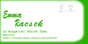 emma racsek business card